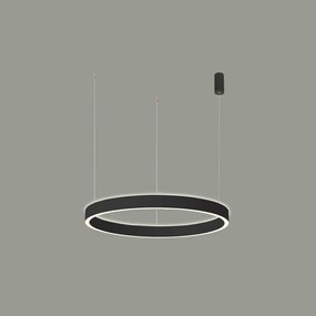 Lustra moderna neagra rotunda cu led Italux Brasco d60