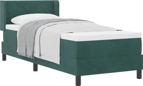 vidaXL Pat cu arcuri cu saltea Verde închis 200 x 80 cm Catifea