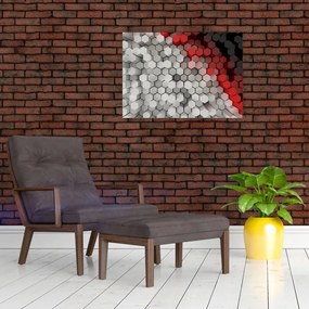 Tablou pe sticlă - 3D hexagoane (70x50 cm)