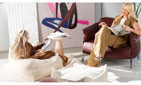 Fotoliu puf pentru copii crem cu tapițerie din țesătură bouclé Square – Wigiwama