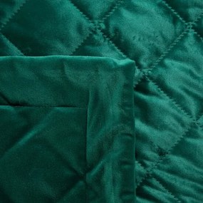 Cuvertură de pat din catifea lucioasă verde închis Lăţime: 220 cm | Lungime: 240 cm