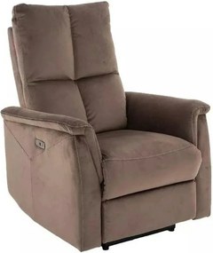 Fotoliu recliner NEPTUN, cappuccino, stofa catifelata/metal, 76x94/160