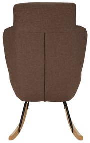 Fotoliu balansoar, material textil maro deschis/lemn, HARPER