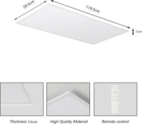 Brilagi - Plafonieră SLIMFRAME LED reglabilă cu dimmer/80W/230V 120x60 cm albă + telecomandă