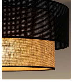 Plafonieră aplicată BORHO, 1x E27/60W/230V, Ø 50 cm, negru/jută
