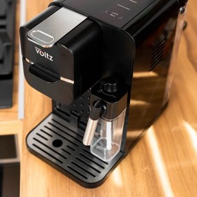 La mâna a doua: Espressor capsule si cafea macinata 8in1 Oliver Voltz OV51171I5, 1350W, 20 bar, Spumare lapte, Negru