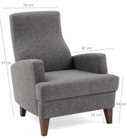 Fotoliu PULA, gri închis