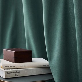 Draperie verde termoizolantă din catifea reiată 140x260 cm Madison – douceur d'intérieur