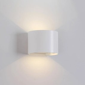Aplica LED de perete iluminat exterior ambiental IP54 DAVOS alba