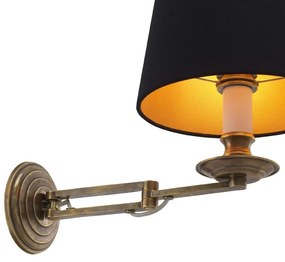 Aplica de perete cu brat articulat Eclips alama vintage/ negru