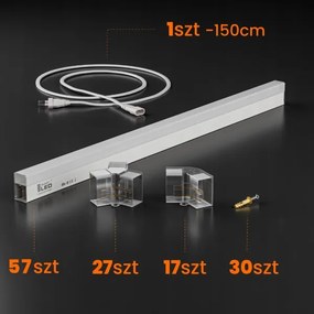 Plafonieră LED 456W, 85-265V, 6500K, 522x298 cm, CRI 90, IP54, alb