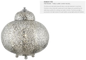 Veioza / Lampa de masa design decorativ Fretwork EU8221-1SS SRT