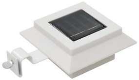 Lampi solare de exterior cu LED, 6 buc, alb, 12 cm, patrat 6, Alb, 1
