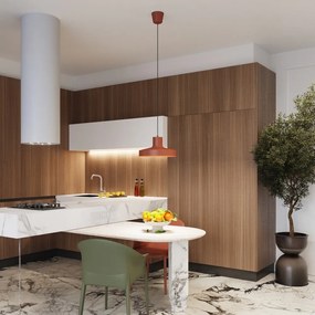 Lustră portocalie cu abajur din metal Vito – Sollux