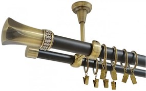 Galerie tavan PLUTON CRYSTAL - 25/19 - negru/aur antic (Alege marime: 320 cm)