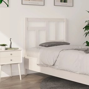 Tablie de pat, alb, 95,5x4x100 cm, lemn masiv de pin 1, Alb, 95.5 x 4 x 100 cm