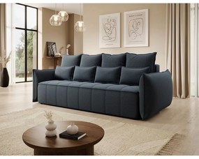 Canapea albastră extensibilă/cu spațiu de depozitare cu tapițerie din chenille 242 cm Weltton – ELTAP