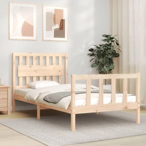 3192416 vidaXL Cadru de pat cu tăblie, 100x200 cm, lemn masiv