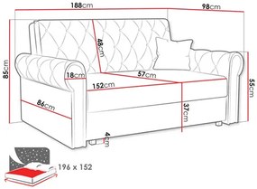 Canapea extensibilă Clovea Roma IV (albastru) (cu sp. depozitare). 1105522