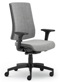 Scaun Ergo Plus, Tapițat cu Material Textil, Mecanism Syncron cu Antișoc - Negru