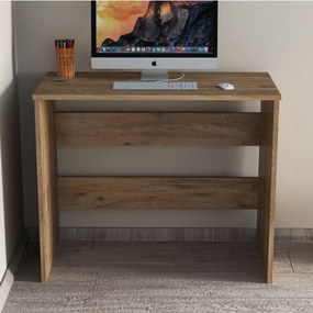 Masa birou CLM0102, stejar inchis, PAL melaminat, 90x45x74 cm