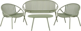 Set mobilier de grădină verde din plastic pentru 4 persoane Saly – House Nordic