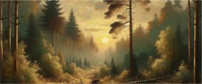 Tablou - Soare strălucind prin pădure (120x50 cm)