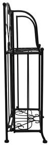 Raft pliabil din metal, negru, MANULO