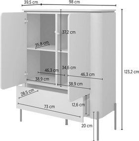 Komodă înaltă Bello 98 cm cu sertar - congo