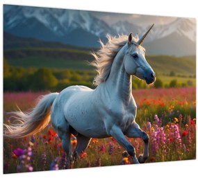 Tablou pe sticlă - Unicorn (70x50 cm)