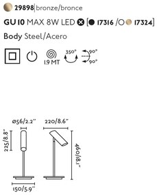Lampa de masa design modern minimalist LINK III bronz