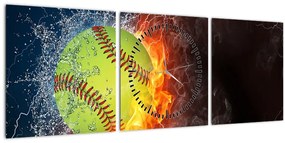 Tablou - Minge de tenis (cu ceas) (90x30 cm)