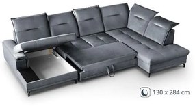 Coltar extensibil forma U gri Bruno
