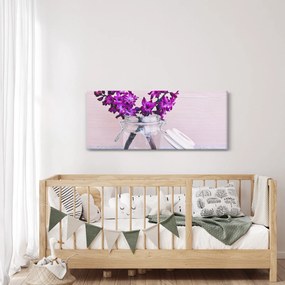 Tablou cu flori violete (120x50 cm)