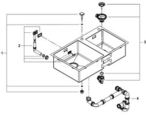 GROHE 31855SD0 - Chiuvetă de bucătărie K700 860 × 500 mm inox