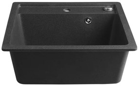 Sapho - Chiuvetă de bucătărie 53x50 cm granit/negru