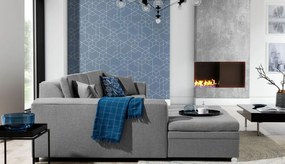 Coltar extensibil stanga 4 locuri, ELTAP, Sorento, 296x194x78 cm, lemn/poliester, gri inchis/gri