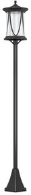Outsunny Lampadar solar de grădină cu LED, comutator on/off, dimensiuni 17 x 17 x 127 cm, negru | Aosom Romania