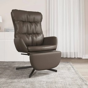 3097614 vidaXL Scaun de relaxare cu taburet, maro, piele ecologică