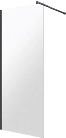 Omnires Marina perete cabină de duș walk-in 100 cm negru mat/sticla transparentă DNR10XBLTR