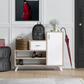 Dulap pentru pantofi Retro Sonoma Oak and White