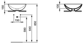 Lavoar pe blat Ideal Standard Strada rotund 41 cm