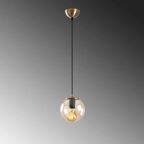 Lustră aurie cu abajur din sticlă ø 15 cm Efe – Opviq lights