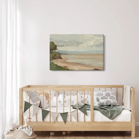 Tablou - Jean-Baptiste-Camille Corot, Beach Near Etretat, reproducere (90x60 cm)