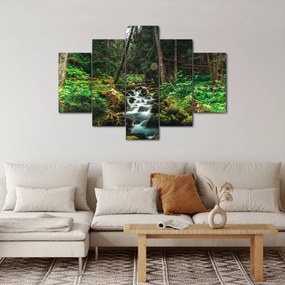Tablou cu pârău în pădure (150x105 cm)