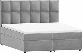Pat boxspring gri deschis cu spațiu de depozitare 160x200 cm Flip – Ropez