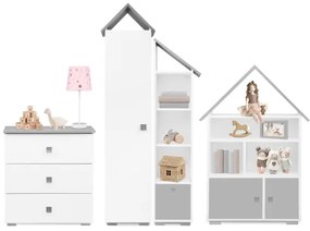 Comodă PABIS 87x83 cm alb/gri