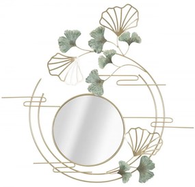 Oglinda decorativa aurie cu rama din metal, 80x73,5x3 cm, Verdeery Mauro Ferretti