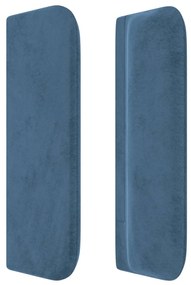 Tablie pat cu aripioare albastru inchis 147x16x78 88 cm catifea 1, Albastru inchis, 147 x 16 x 78 88 cm