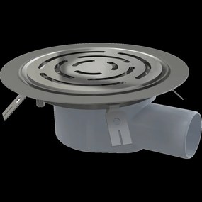 Gura de scurgere pentru podea DN 50 cu flansa din otel inoxidabil pentru vinil, dop combinat pentru mirosuri SMART, otel inoxidabil plastic
